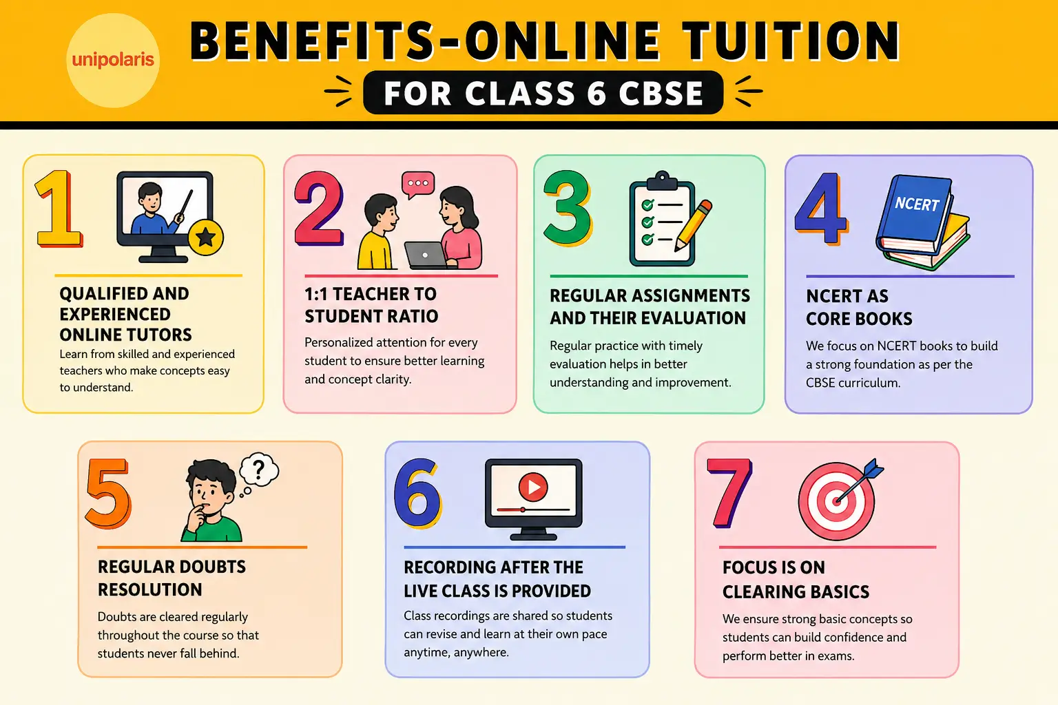 benefits online tuition for class 6 cbse